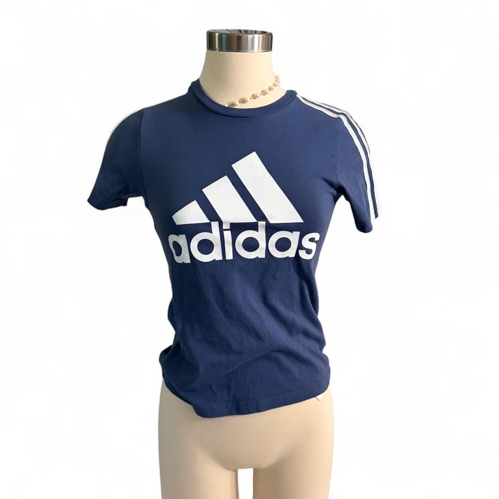 Adidas Women's Blue and Navy T-shirt